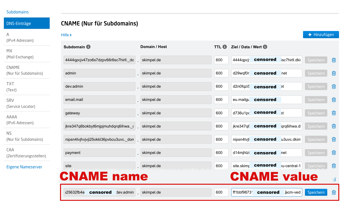 United-domain CNAME